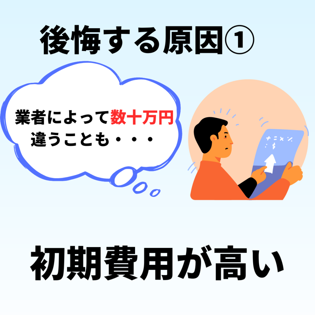 太陽光発電で後悔する理由(初期費用が高くて後悔する画像)