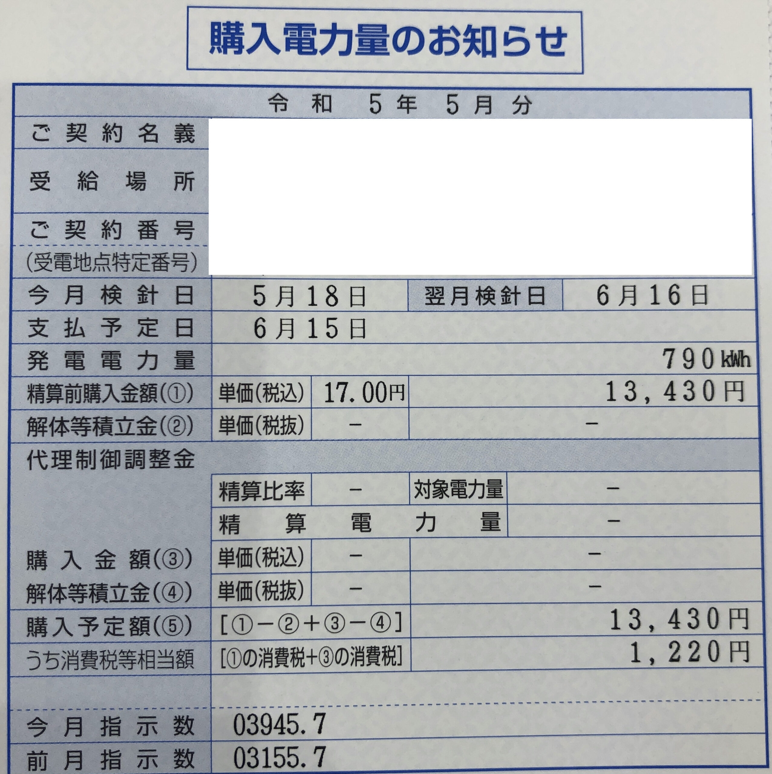 2023年5月売電収入写真