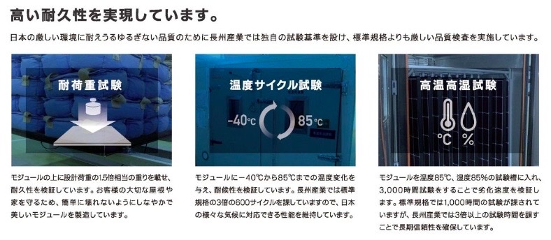 長州産業太陽光発電耐久性カタログ画像